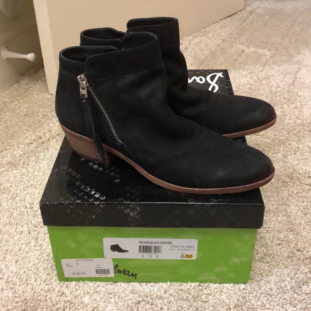 Sam Edelman Black Leather Booties